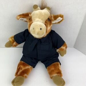 Giraffe The Bear Factory Stuffed Plush Jungle Zoo‎ Animal Blue Outfit VTG 2001